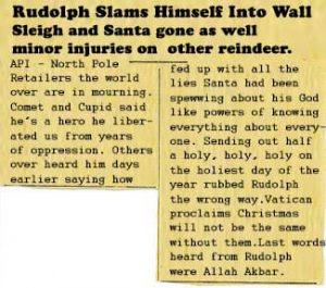 Read more about the article Poor, poor Rudolph…