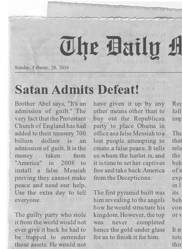 You are currently viewing Hear Ye! Hear Ye! Satan Admits Defeat!